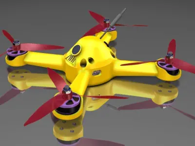 3D195 - Racing quadcopter 3D print model