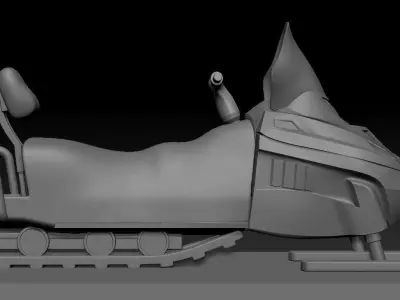 Snowmobile model HI POLY 3D print model