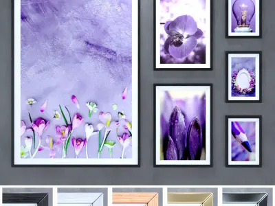 Frame 5 flowers framed art 3D model