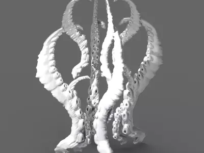 Cthulhu tentacles low poly Low-poly 3D model