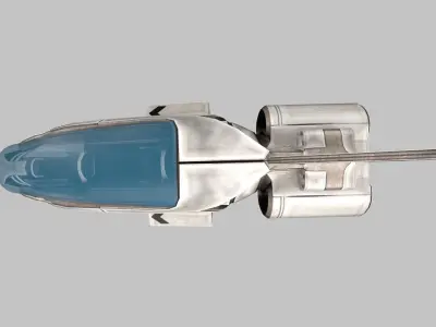 Spaceship futuristic spacecraft Low-poly 3D model