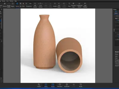 Flowers pottery vase 3D model