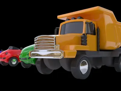 Cartoon cars 3D model