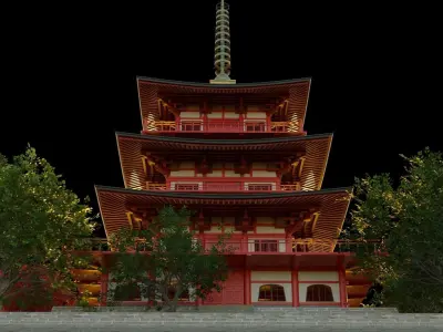 pagoda japanese 3D model