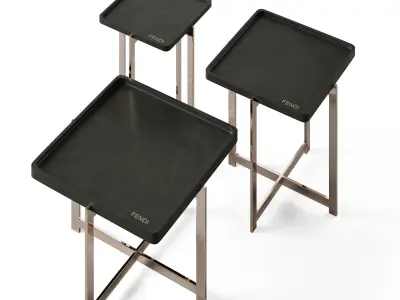 Fendi Casa Ripple Square Coffee Table 3D model