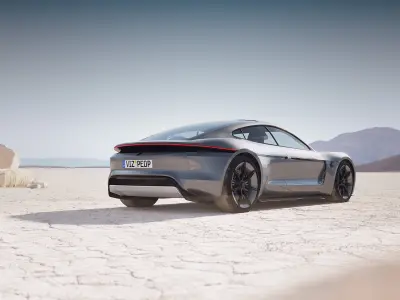 Electric German sport car unbranded 3D model