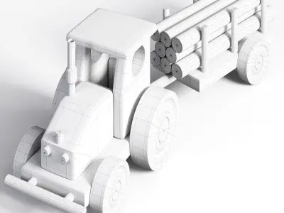 Tractor wood toys 3D model