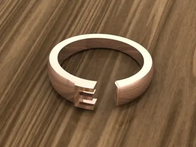 Alphabet Ring E 3D print model