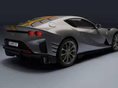 Ferrari 812 Competizione Low-poly 3D model