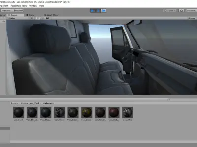 Van Vehicle Pack for Unity 3D Low-poly 3D model