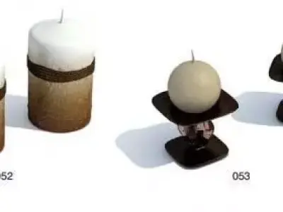Candles Model candle in shape of coconut Free 3D model