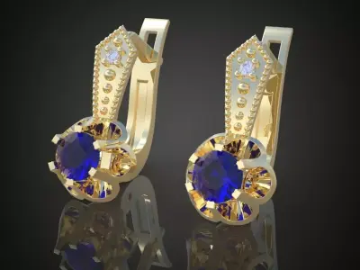 Earring 3D model 3D printable model 0016-9 3D print model
