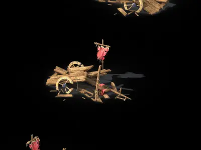 Game Barracks - Broken Tank 3D model