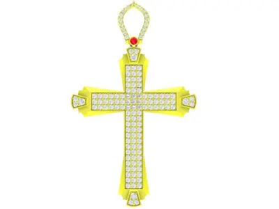 Luxury Pave Cross Pendant 3D Model  4269 3D print model