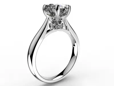 Engagement Ring Hybrid 3D File For Render Animation-CC104 3D model