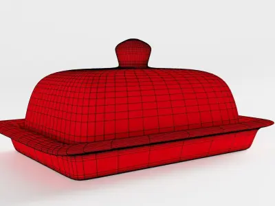 Polka Dot Butter Dish 3D model