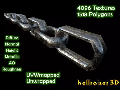 Chain - PBR - Dirty Textured Low-poly 3D model