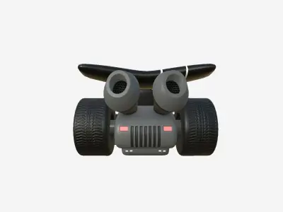 Cartoon Kart A09 Black - Vehicle Racing Design Low-poly 3D model