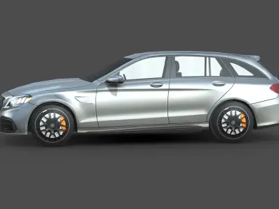 Mercedes Benz AMG C63 Estate Low-poly 3D model