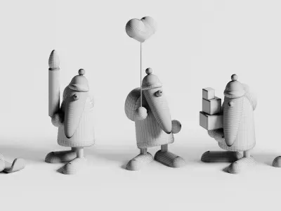 Bjoern Koehler - Santa Claus Figures 3D model