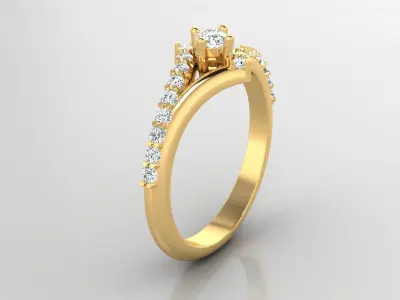 Ring M36 The luxury female ring with gems wedding 3D print model