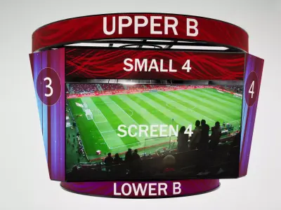 Jumbotron scoreboard hexagon Low-poly 3D model