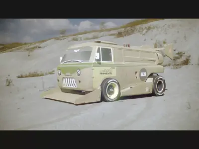 cyber punck car UAZ cyberTruck 3D model