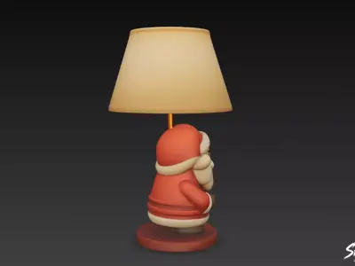 Santa Table Lamp Low-poly 3D model