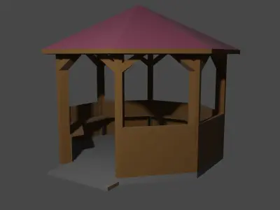 Gazebo Pavilion Arbour Free low-poly 3D model