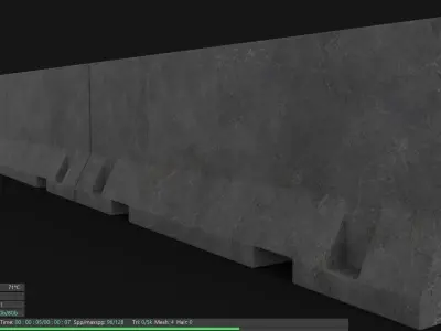 Barrier Concrete Low-poly 3D model