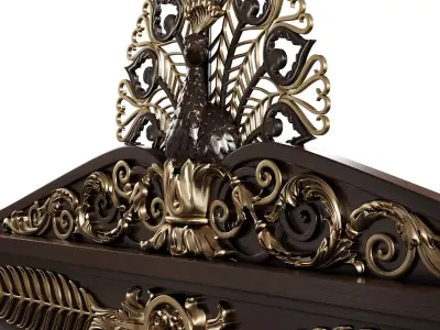 Decorative Peacock Pediment  Ornamental Carving for Architecture 3D model