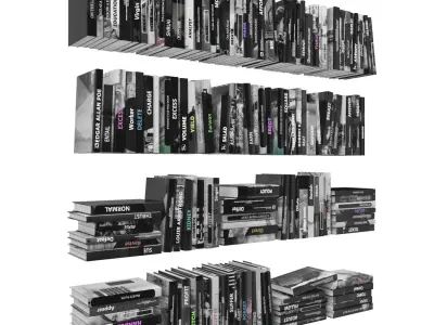 Books 150 pieces 3-6-2 Low-poly 3D model