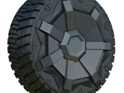 Cybertruck Wheels - 4 Seasons  Low-poly 3D model