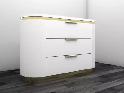 Modern Luxury Drawer Cabinet Gold And Copper Variants 3D Model Low-poly 3D model