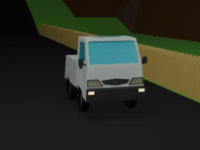 Low Poly Kei truck Low-poly 3D model