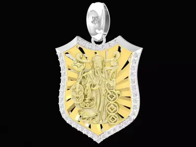 Luxury Shield Pendant Men Jewelry 3D Model  3344 3D print model