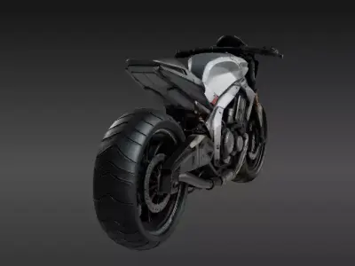 Stylized Futuristic Speeder Bike 3D Model Game-Ready Low-Poly Low-poly 3D model