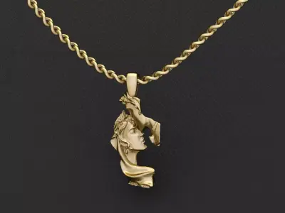 Necklace Kiss Pendant Jewelry 3D print model