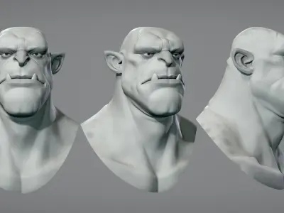 Cartoon male character Orc base mesh 3D model
