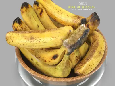 bowl of fruit bananas  3D model