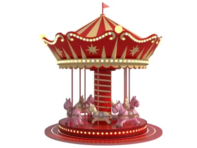 merry-go-round ride 3D model 3D model