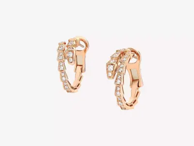 BULGARI - SERPENTI VIPER - EARRINGS - SEMI DIAMOND PAVED 3D print model
