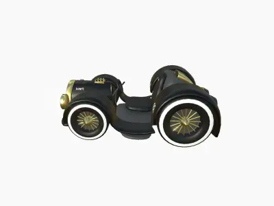 Cartoon Kart E09 Black - Vehicle Racing Design Low-poly 3D model