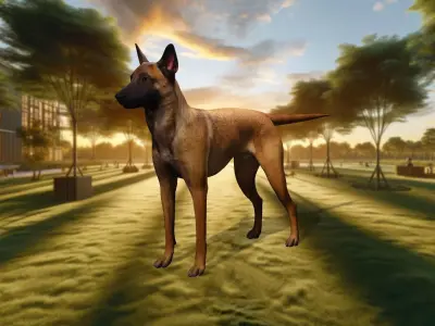 Alert Guardian 3D Dog Model Low-poly 3D model