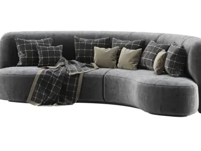 Annabel velour round sofa VS09  3D model
