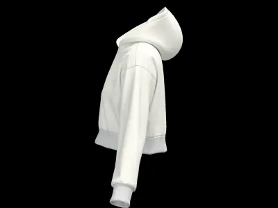 Female crop hoodie 3D 3D model