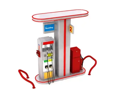 Autogas Fuel Pump Station 02 3D model