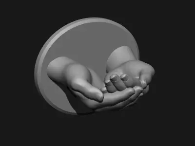 Two Hand Sculpture Printable Wall Art 3D print model
