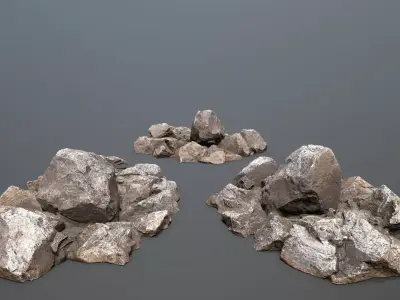 desert rocks  Low-poly 3D model