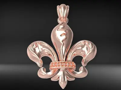 fleur de lis Necklace Pendant Charm Jewelry 3D print model